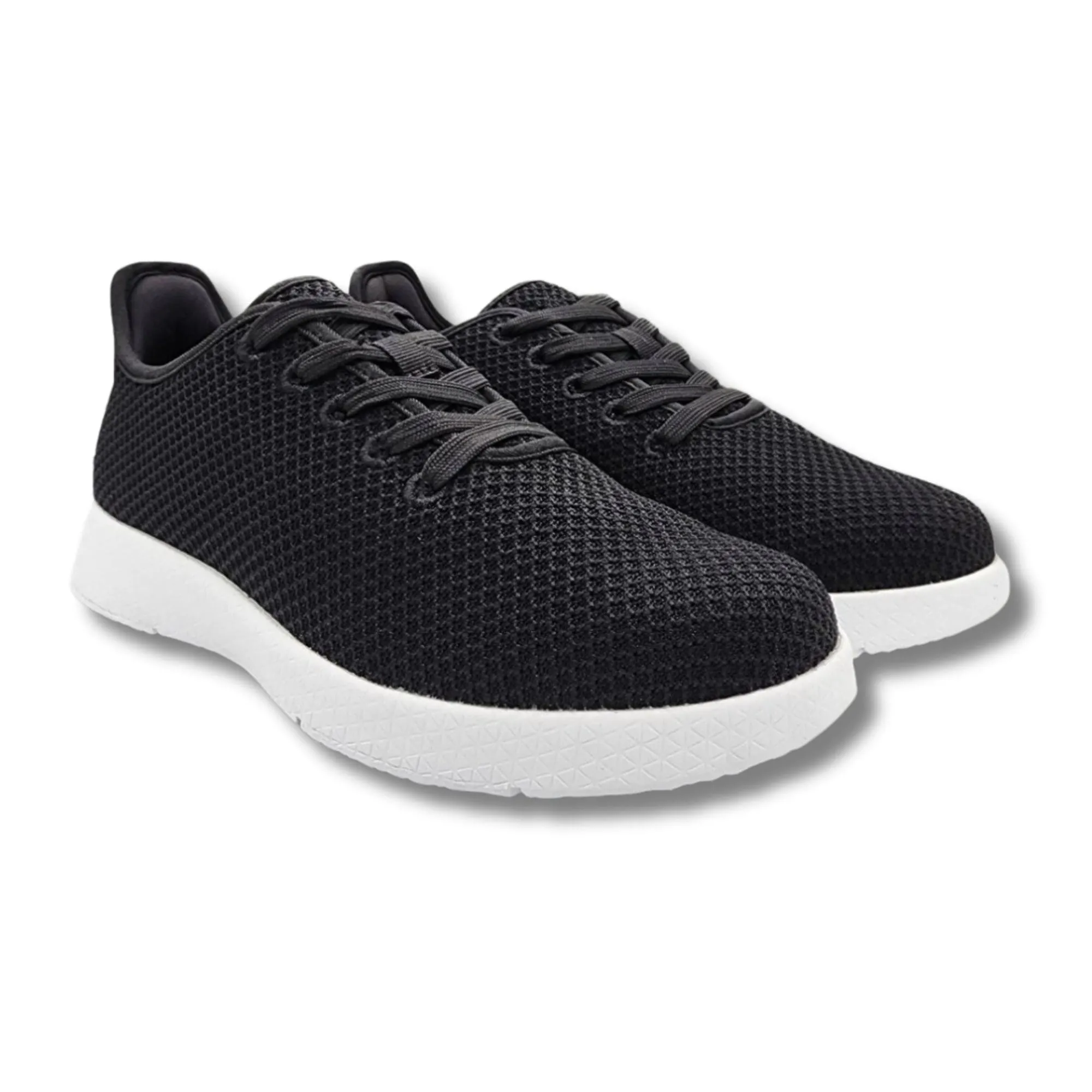 Axign River Lightweight Casual Orthotic Shoe - Black w/White Soles (Mens)