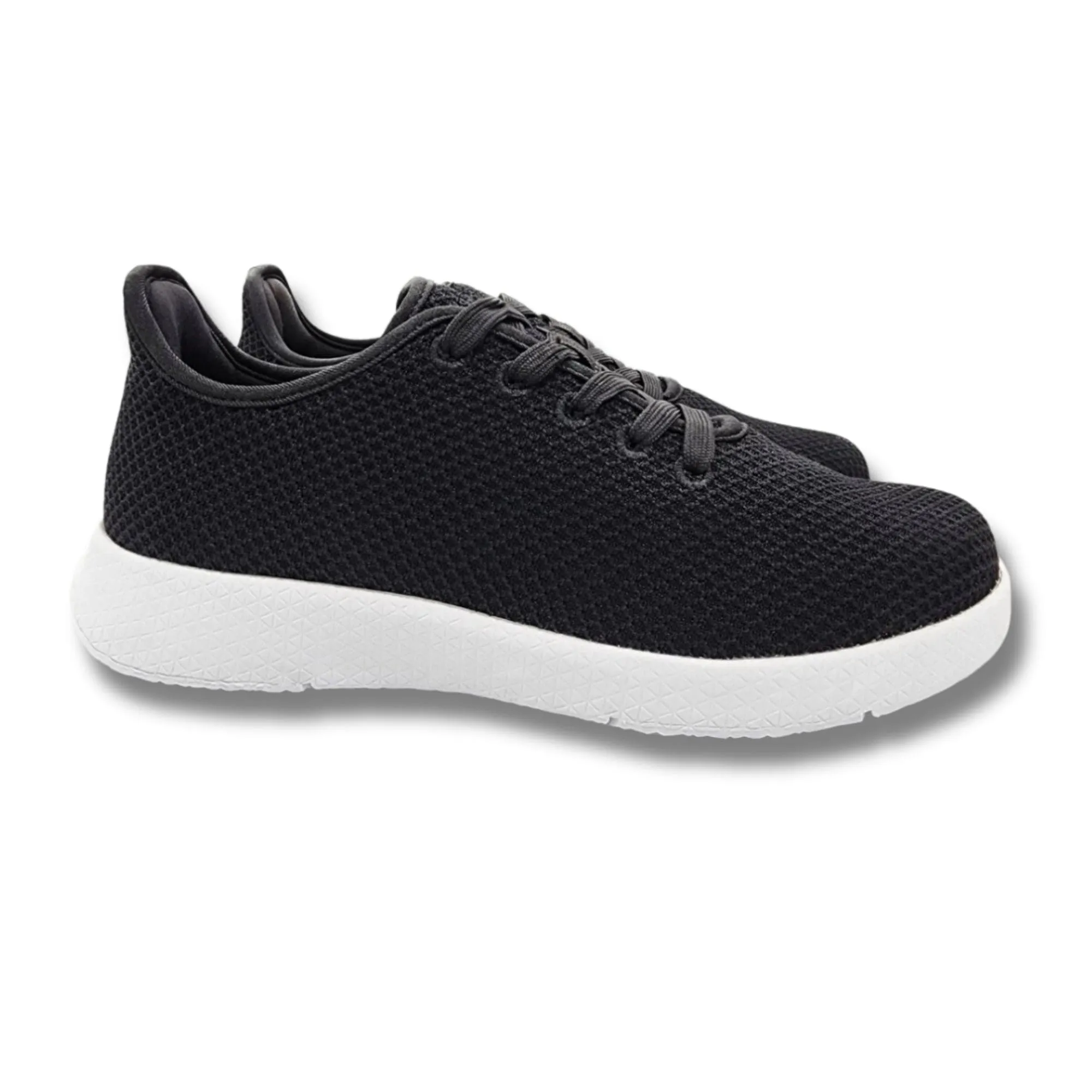 Axign River Lightweight Casual Orthotic Shoe - Black w/White Soles (Mens)