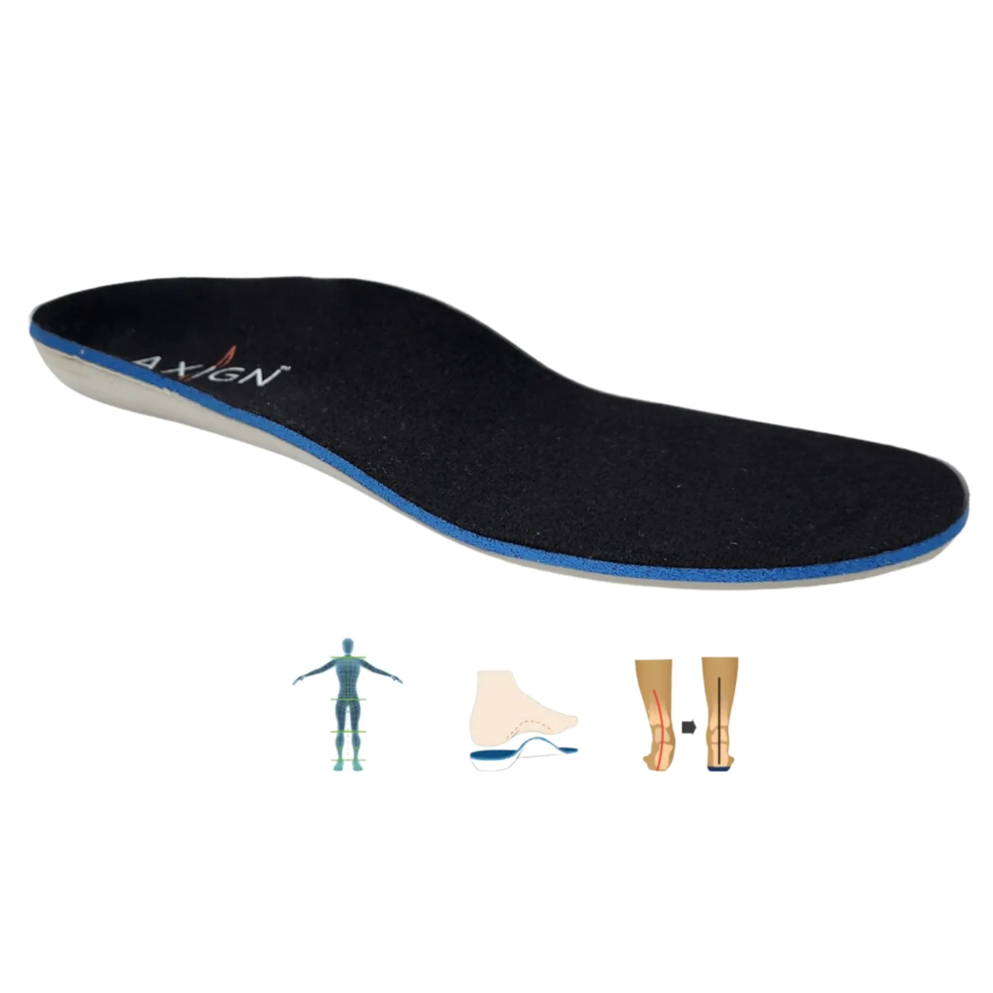 Axign River Lightweight Casual Orthotic Shoe - Black w/White Soles (Mens)