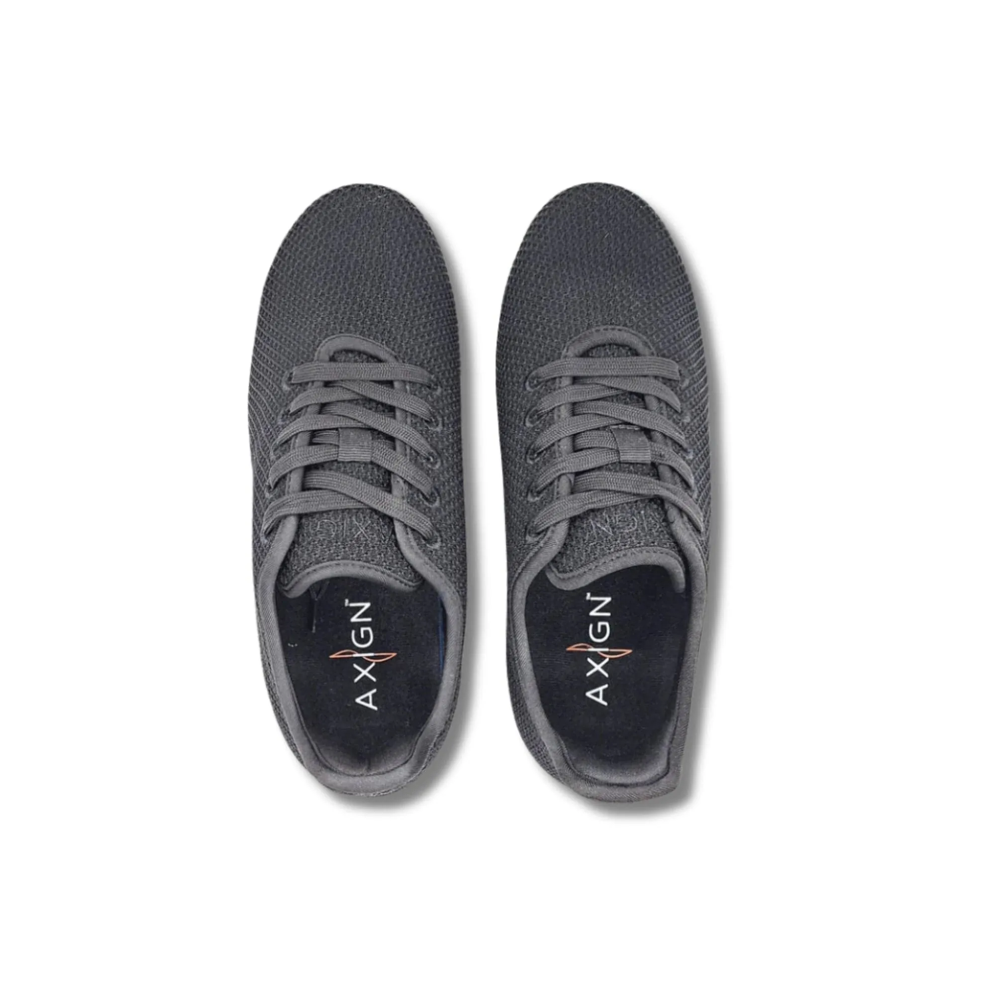 Axign River Lightweight Casual Orthotic Shoe - Black w/White Soles (Mens)