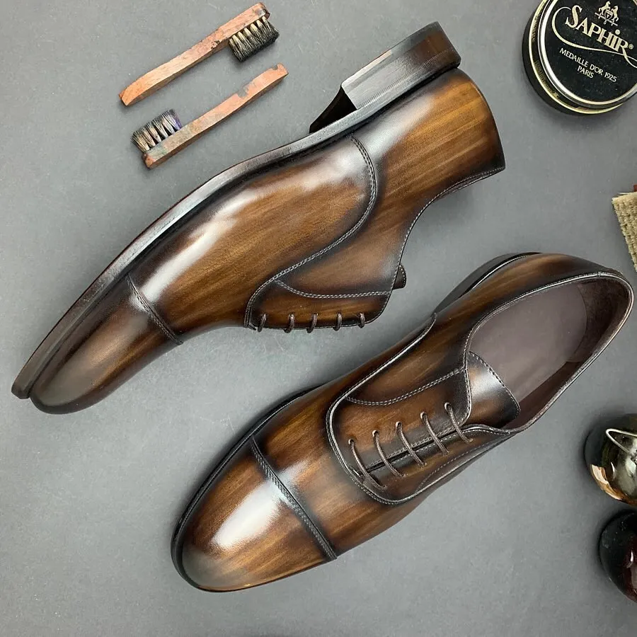Brown Leather Crissier Balmoral Oxfords - Formal Shoes