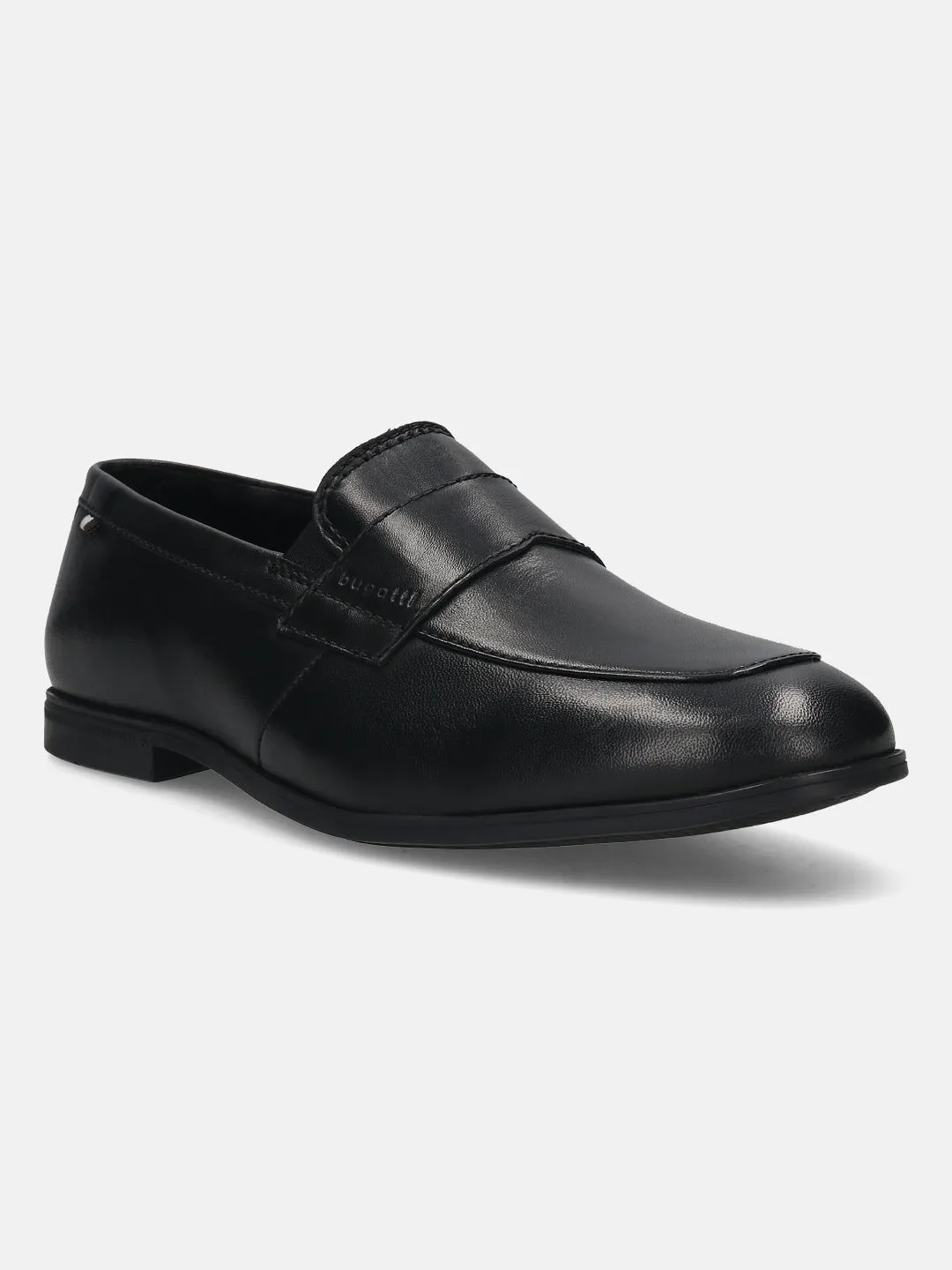 Bugatti Black Premium Leather Slip-On