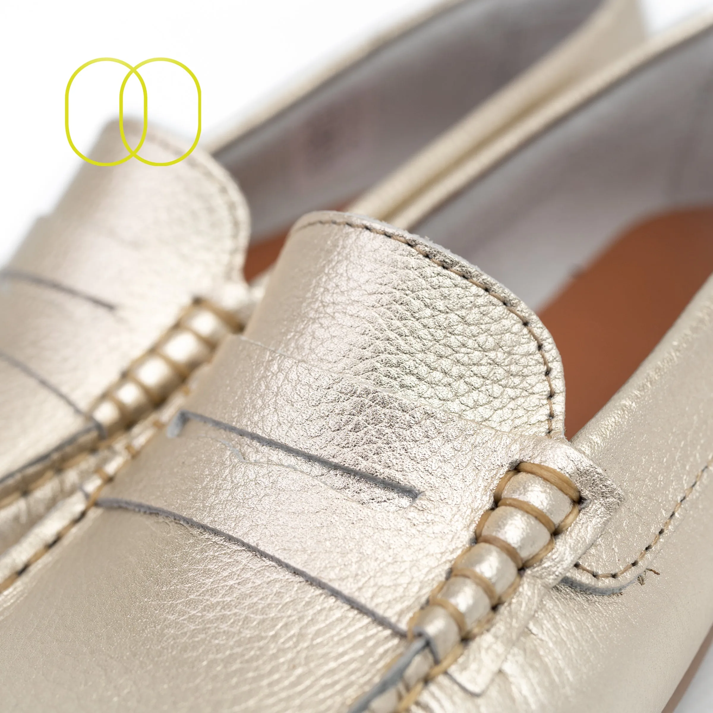D'Chicas Soft Leather Loafers in Gold