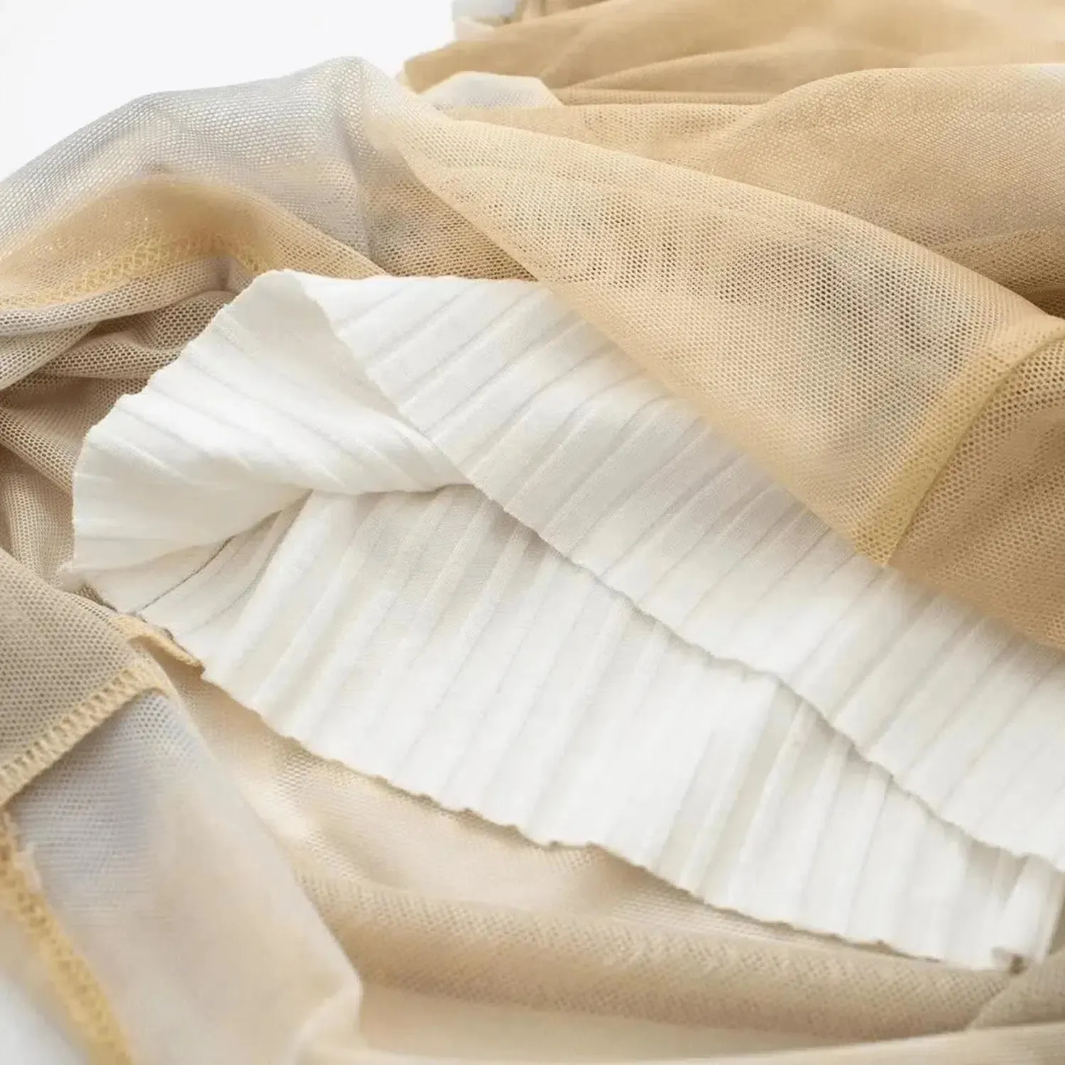Delirae Cristal Set – Beige – Draped midi skirt