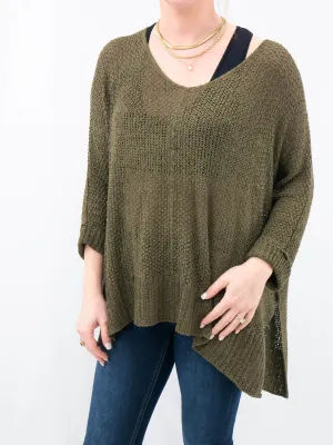 Dolman Sleeve Oversized Knit Top