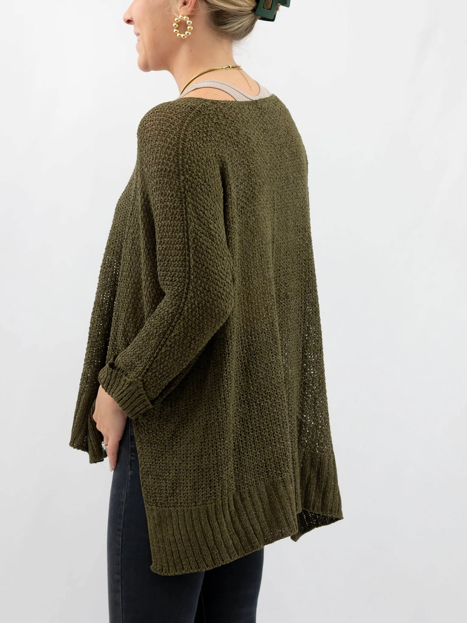 Dolman Sleeve Oversized Knit Top