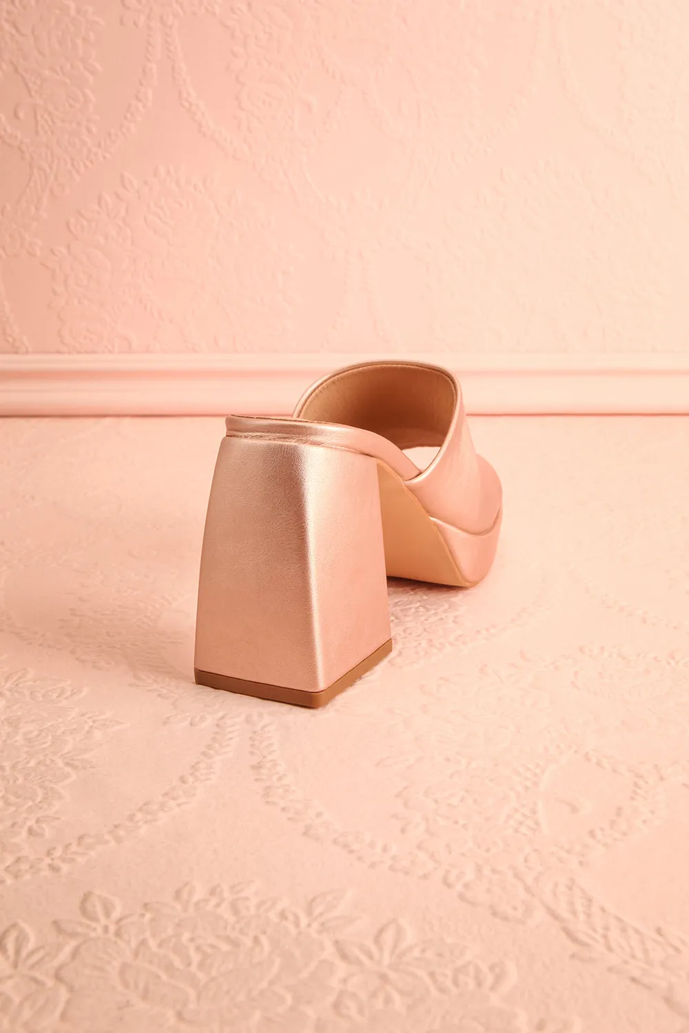Dorisse Rose Gold | Heeled Mules