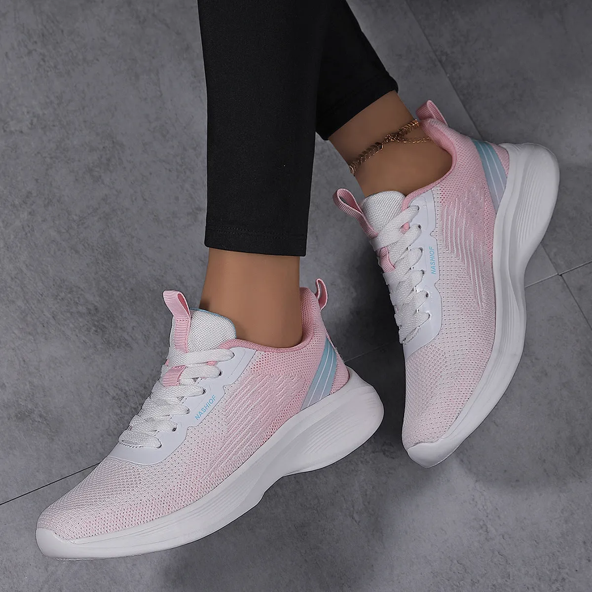 Flyknit Sports Soft Bottom Women's Shoes Lightweight