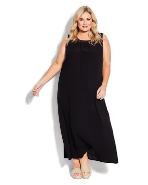 Holly Crochet Maxi Dress | Black