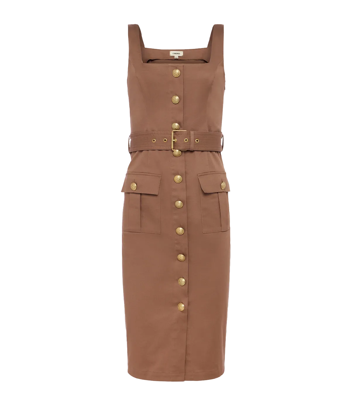 Idy Button Front Dress in Chocolate Malt