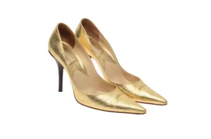 Michael Kors - Gold Lizard Point Toe Heels - US 8