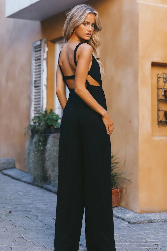 Play This Game Jumpsuit Black