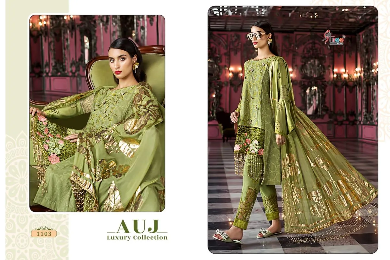Shree Fabs Auj Luxury Collection Lawn Cotton Pakistani Salwar Kameez