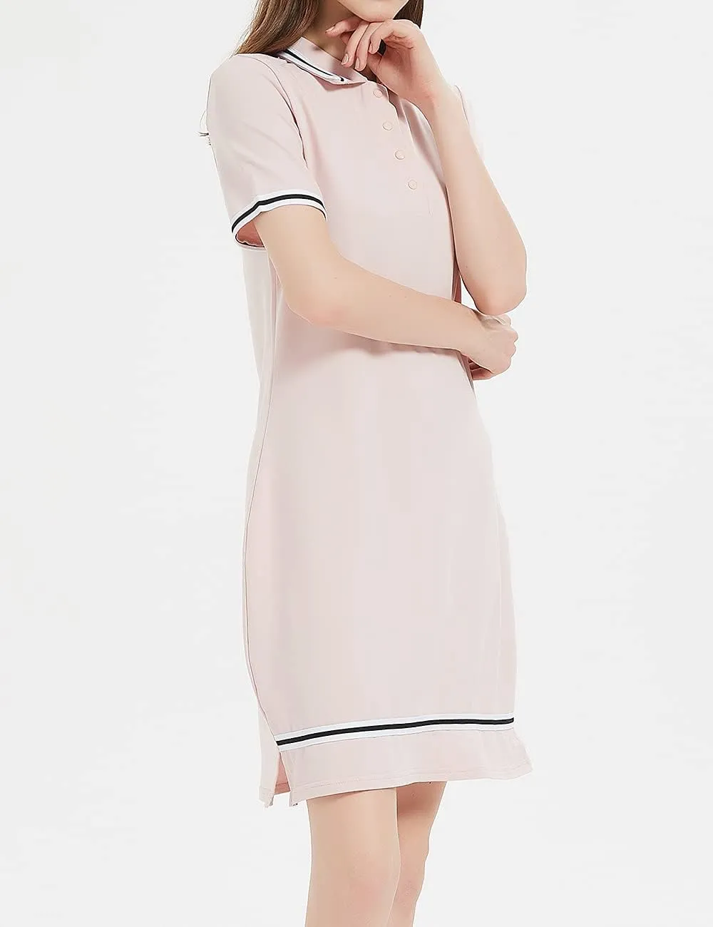 Women's Polo Dress, Shirt Dresses for Curvy Ladies with Polo Neck, Sporty Look for Summer