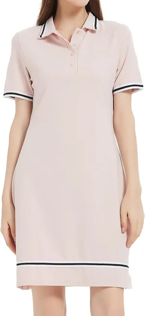 Women's Polo Dress, Shirt Dresses for Curvy Ladies with Polo Neck, Sporty Look for Summer